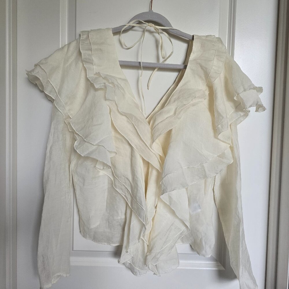 Cream elegant raffle blouse